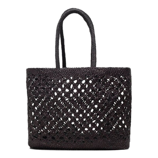 Guanabana Tote Syros Korb, Iraca, schwarz
